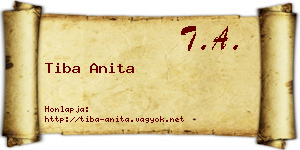 Tiba Anita névjegykártya